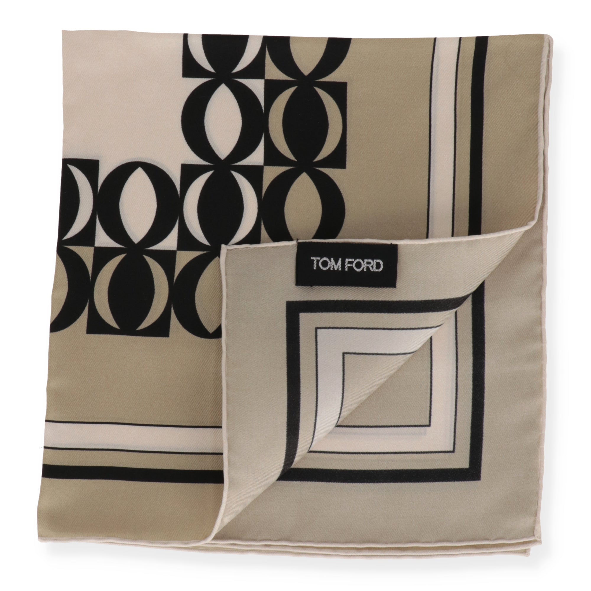 Tom Ford Mens Light Beige Pocket Square