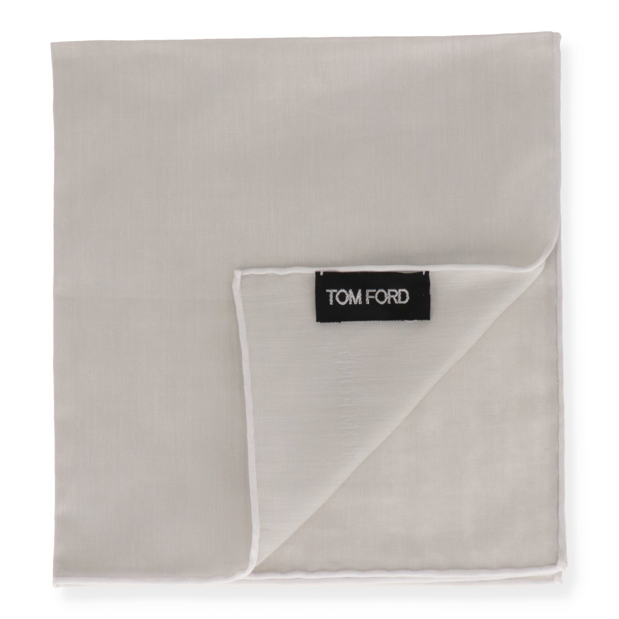 Tom Ford Mens Light Grey Pocket Square