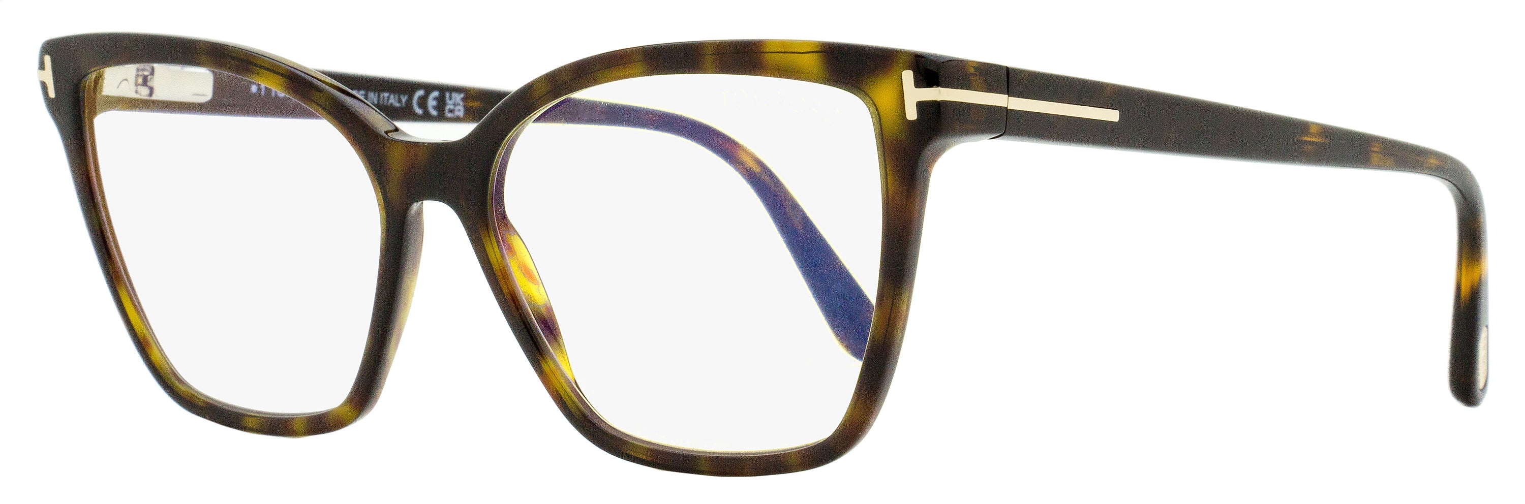 Tom Ford Blue Block Eyeglasses TF5812B 052 Dark Havana 53mm FT5812 Dark Havana