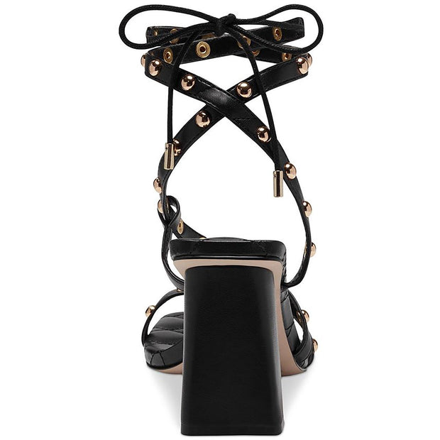 Zayve Womens Faux Leather Ankle Strap Heels