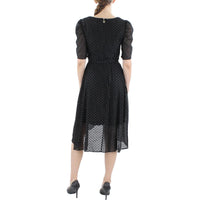 Womens Surplice Chiffon Midi Dress