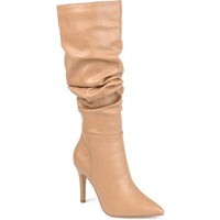 Sarie Womens Faux Leather Slouchy Knee-High Boots