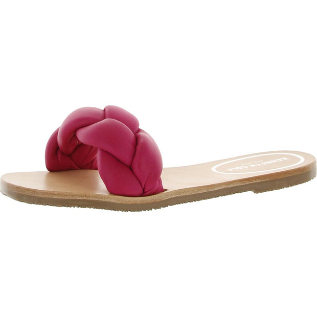 NELLIE BRAID Womens Slip On Flat Slide Sandals