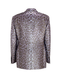 Tom Ford Animal Print Silk Blend Blazer Men Purple