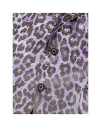 Tom Ford Animal Print Silk Blend Blazer Men Purple