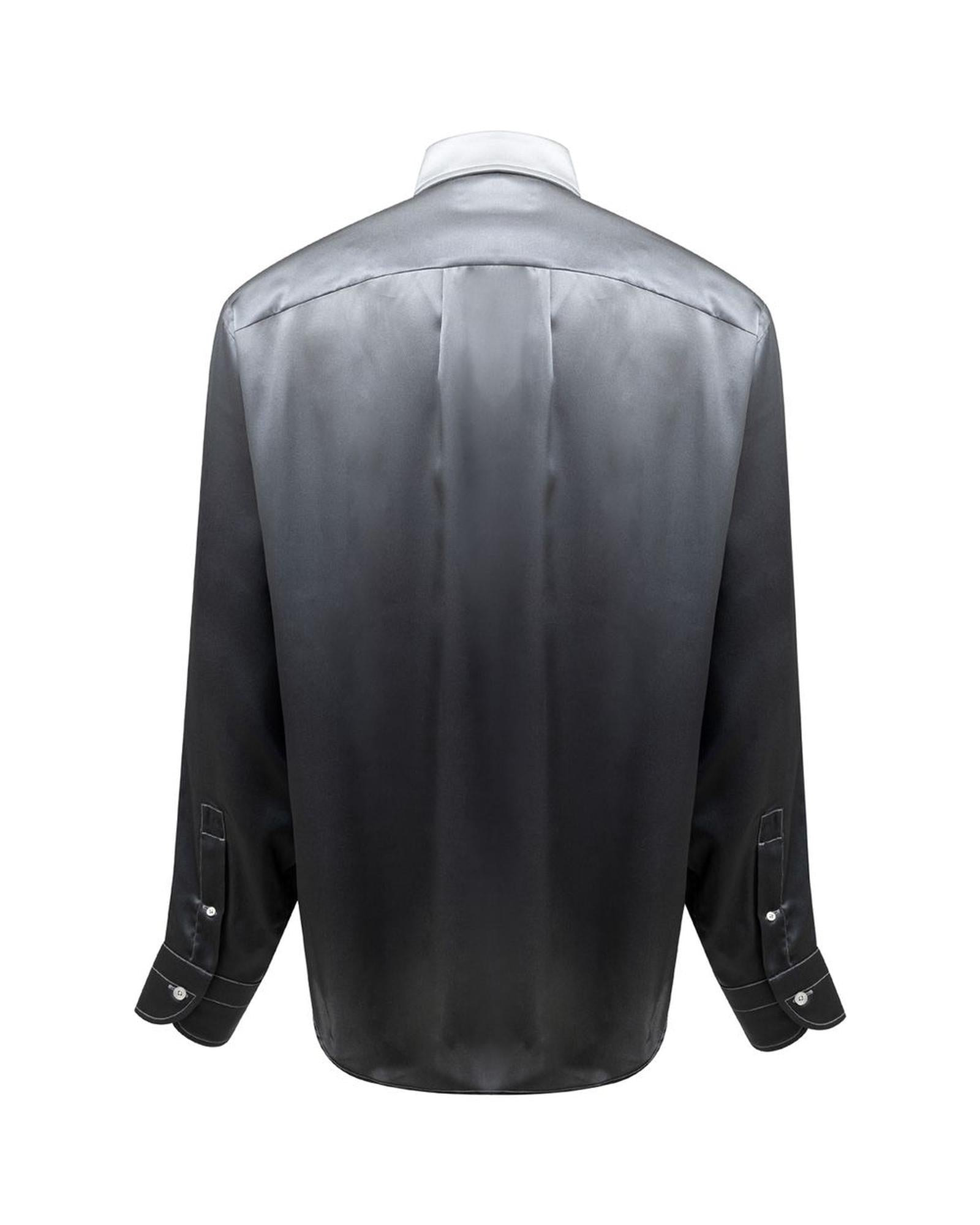 Tom Ford Ombre Silk Dress Shirt Men Gray
