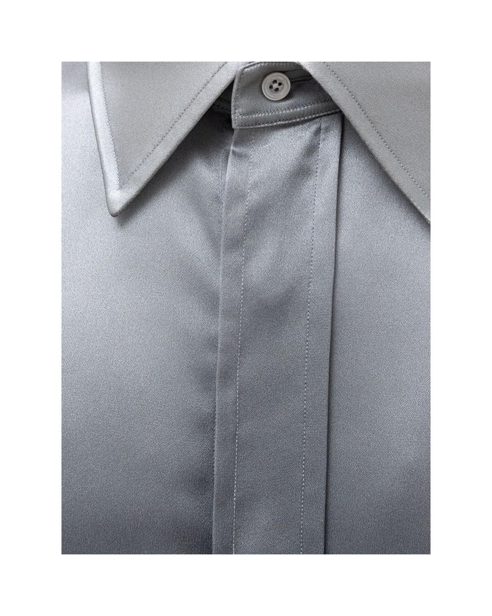 Tom Ford Ombre Silk Dress Shirt Men Gray