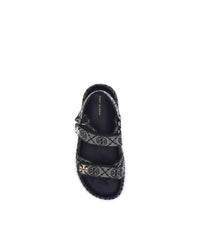 Tory Burch Tory Charm Sandals Fabric Leather Women Blue