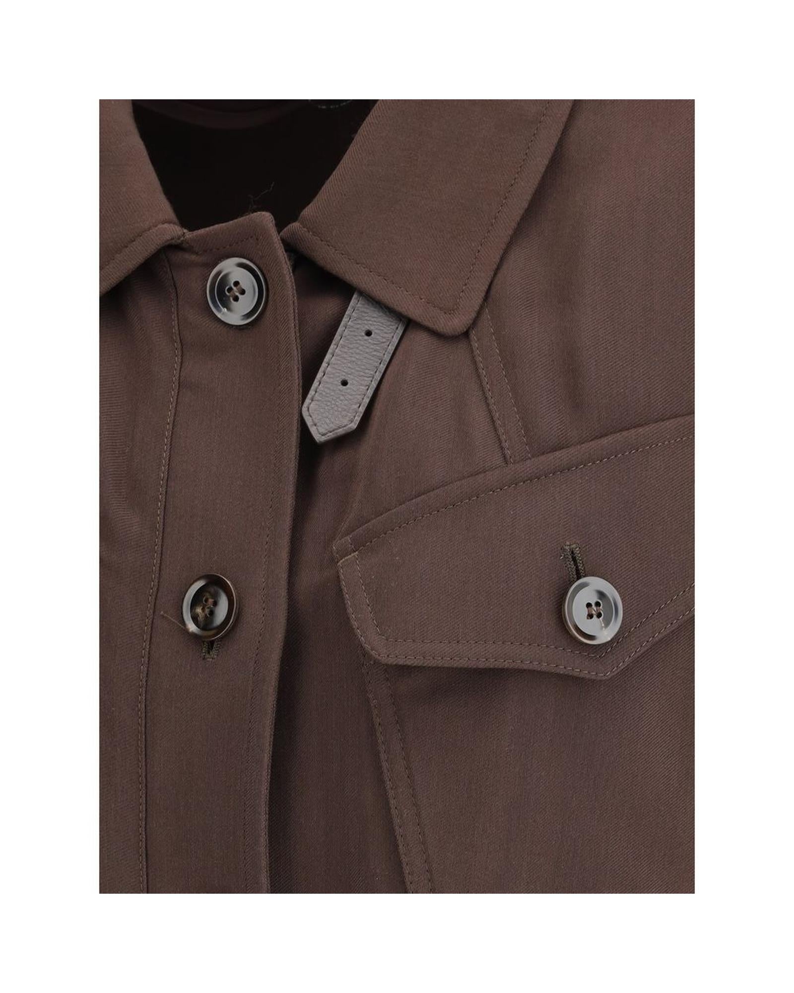 Tom Ford Cotton Blend Button Jacket Women Brown Jackets & Coats