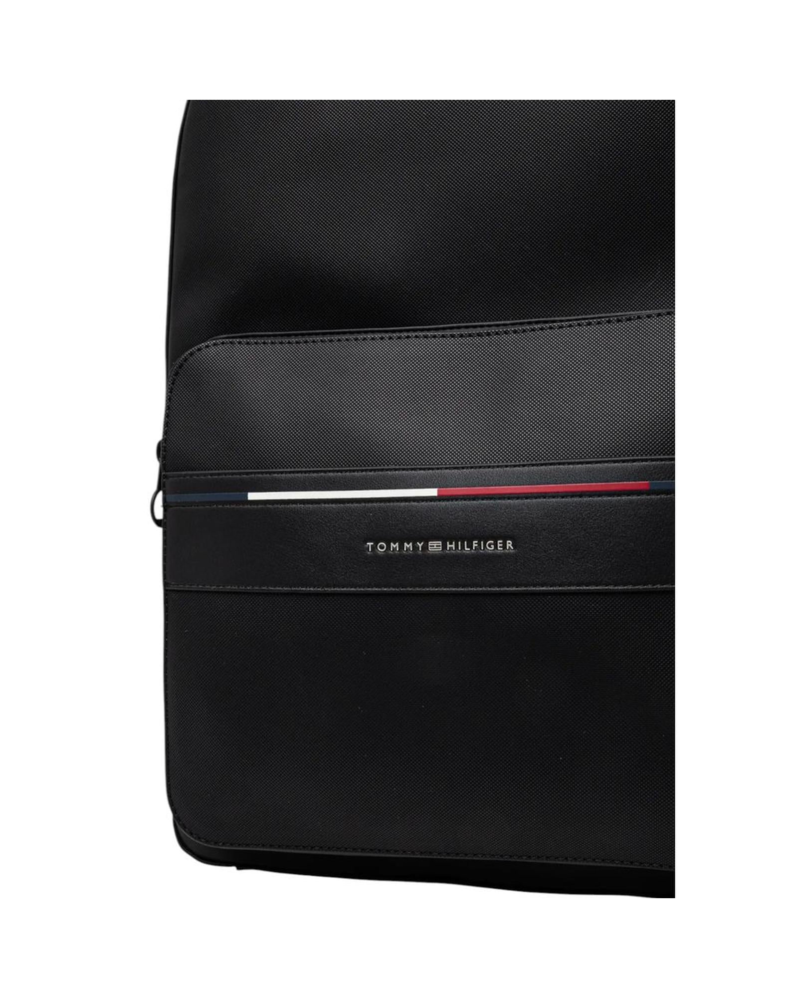 Tommy Hilfiger Polyurethane and Recycled Polyester Backpack Men Black