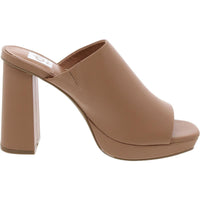Womens Faux Leather Mule Sandals