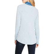 Womens Boat Neck Heathered Pullover Top