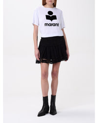 Isabel Marant Etoile Logo Linen TShirt Women White T-Shirts