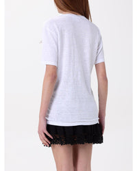 Isabel Marant Etoile Logo Linen TShirt Women White T-Shirts