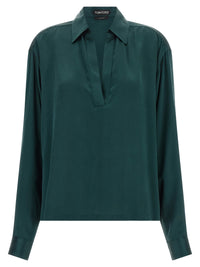 Tom Ford Women Satin Silk Polo Shirt