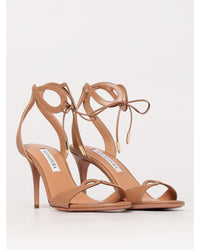 Aquazzura Sexy Thing Sandals Leather Mid Heel Women Pink