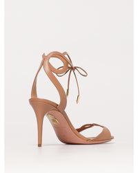 Aquazzura Sexy Thing Sandals Leather Mid Heel Women Pink