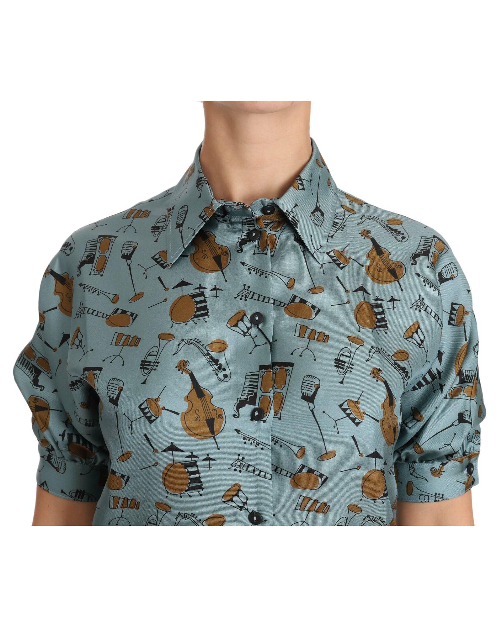 Dolce & Gabbana  Music Print Silk Shirt