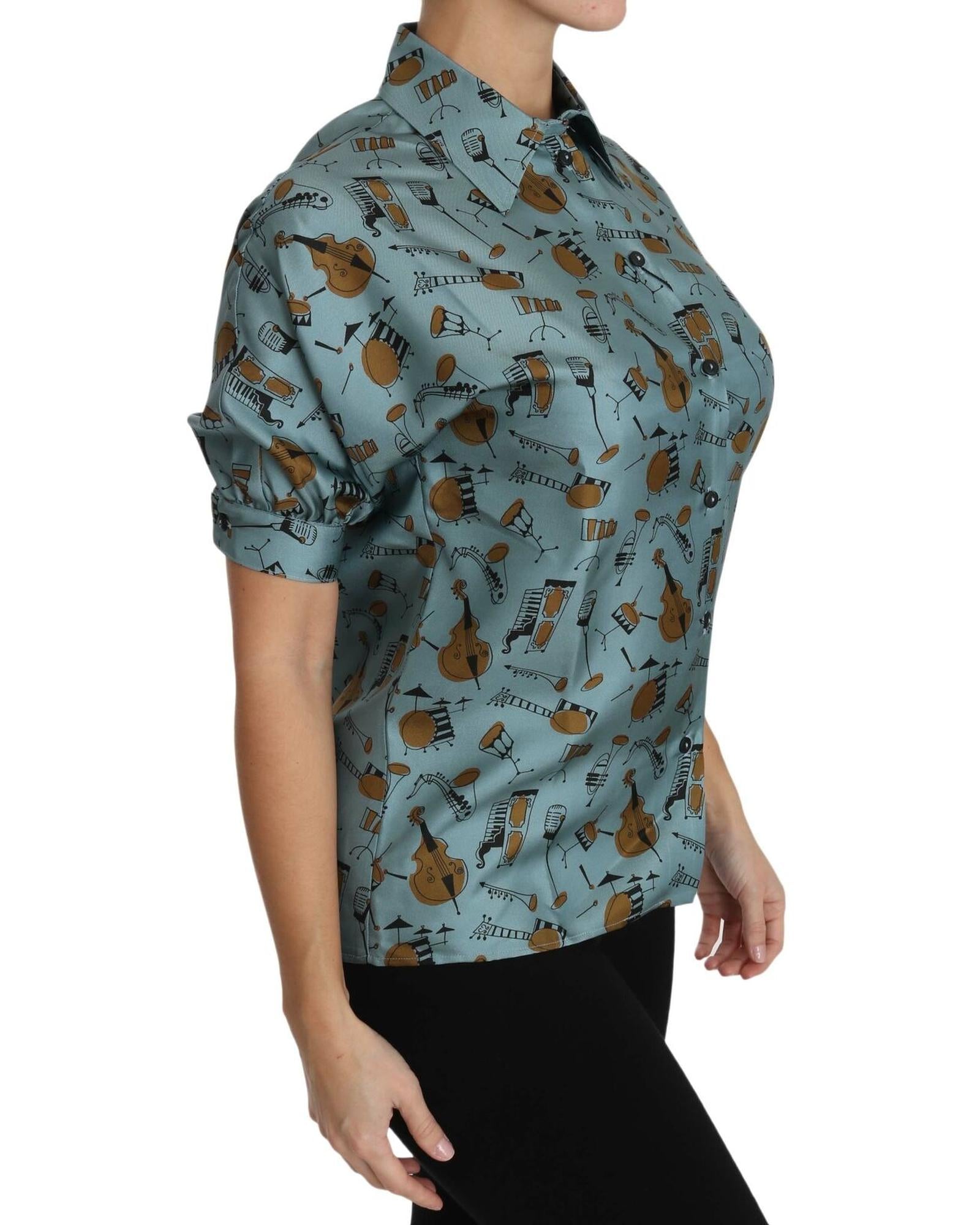 Dolce & Gabbana  Music Print Silk Shirt