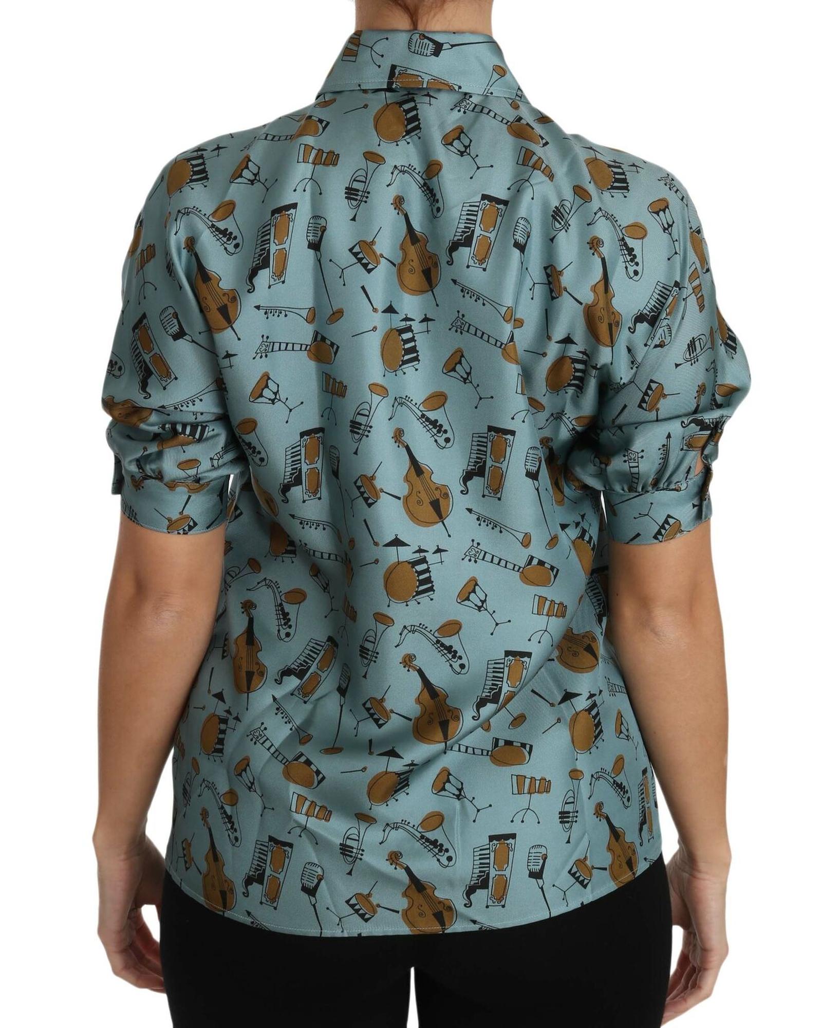 Dolce & Gabbana  Music Print Silk Shirt