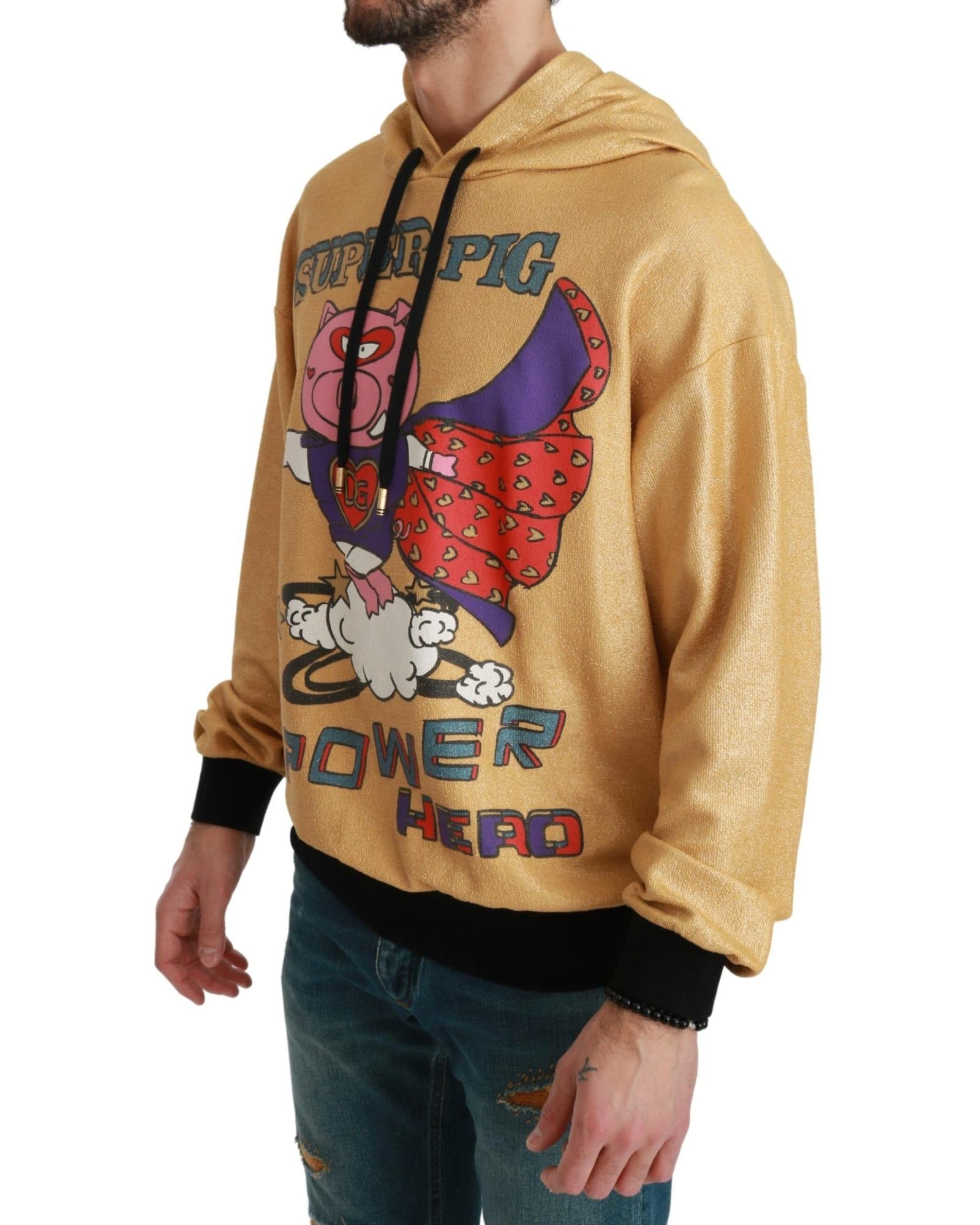 Dolce & Gabbana Men's Super Pig Sweatshirt in Gold