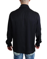 Dolce & Gabbana Silk Jacquard Casual Button Down Shirt