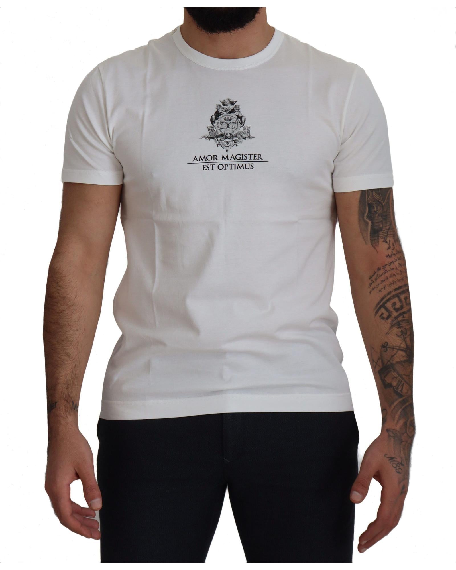 Dolce & Gabbana Men's Amor Magister Est Optimus T-Shirt White