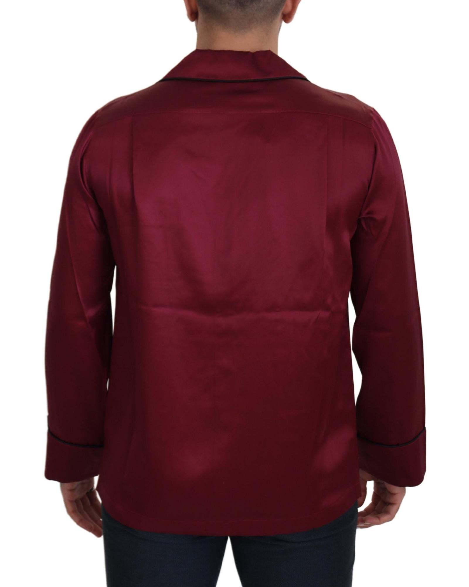 Dolce & Gabbana  Men's Silk Shirt Burgundy