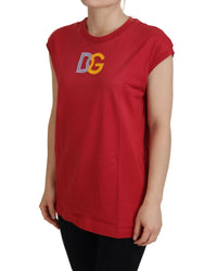 Dolce & Gabbana Women's Red Cotton TShirt with DG Logo