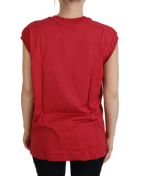 Dolce & Gabbana Women's Red Cotton TShirt with DG Logo