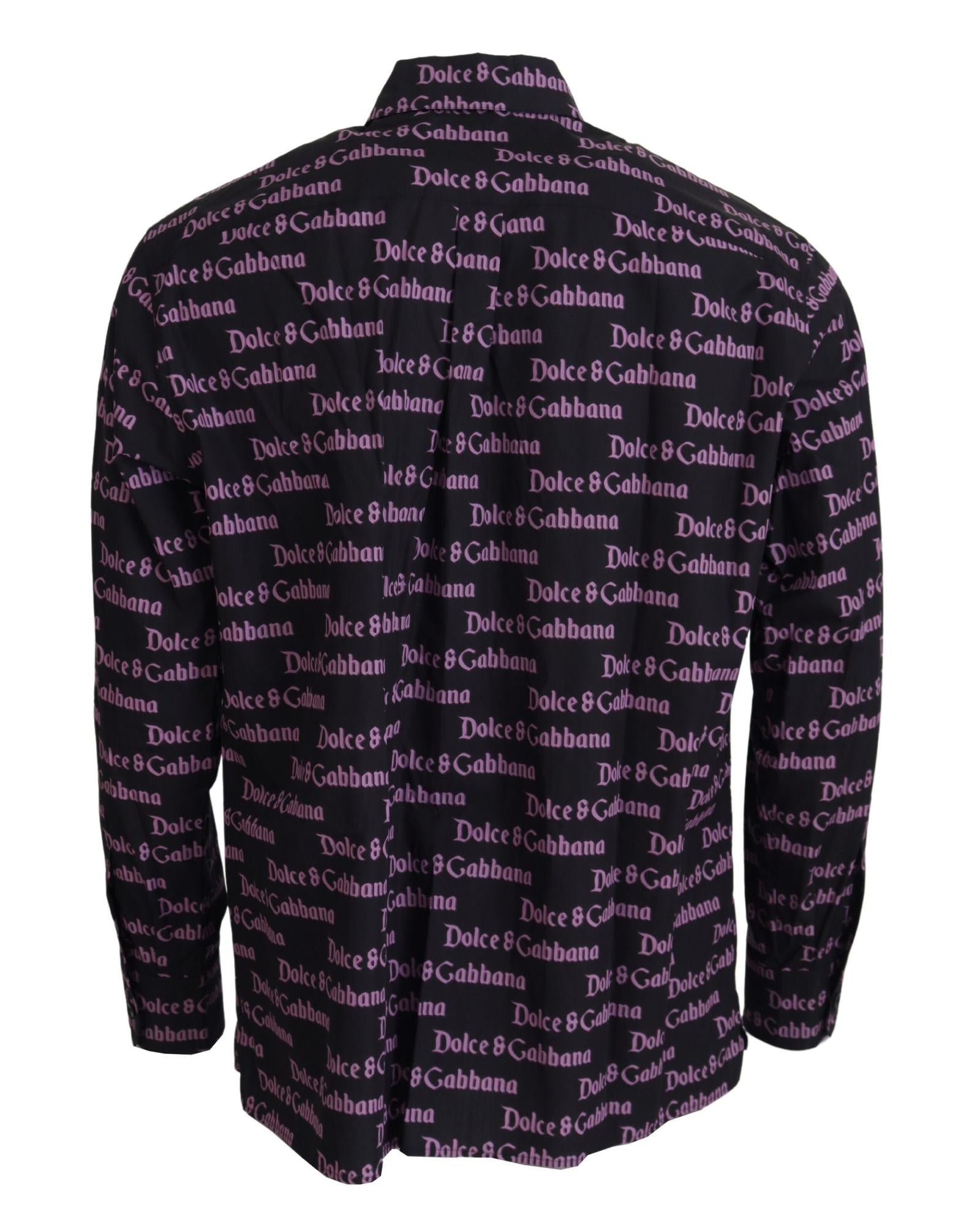 Dolce & Gabbana Men's All Over Logo Print Cotton Shirt