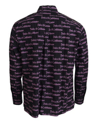 Dolce & Gabbana Men's All Over Logo Print Cotton Shirt