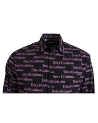 Dolce & Gabbana Men's All Over Logo Print Cotton Shirt