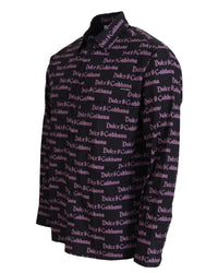 Dolce & Gabbana Men's All Over Logo Print Cotton Shirt