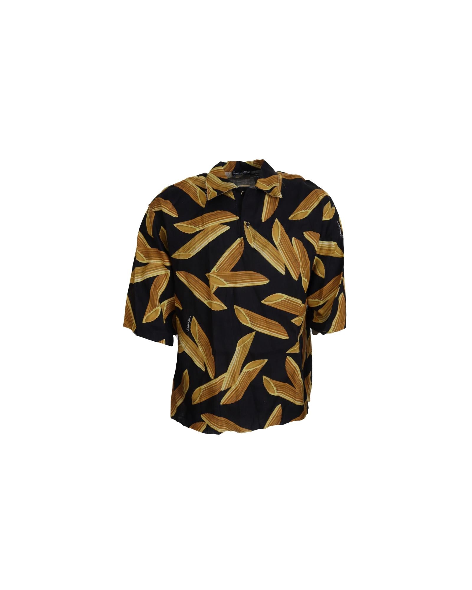 Dolce & Gabbana  Men's Pennette Silk Shirt - Black