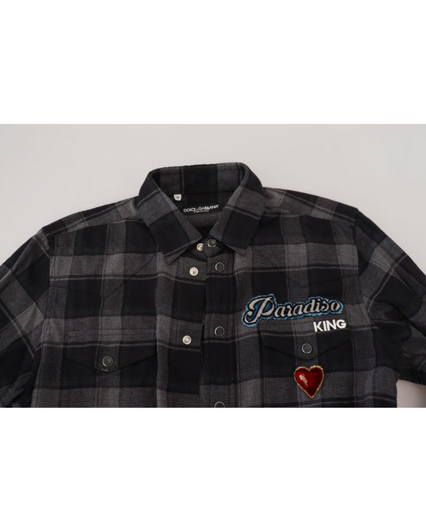 Dolce & Gabbana Checkered Long Sleeve Shirt in