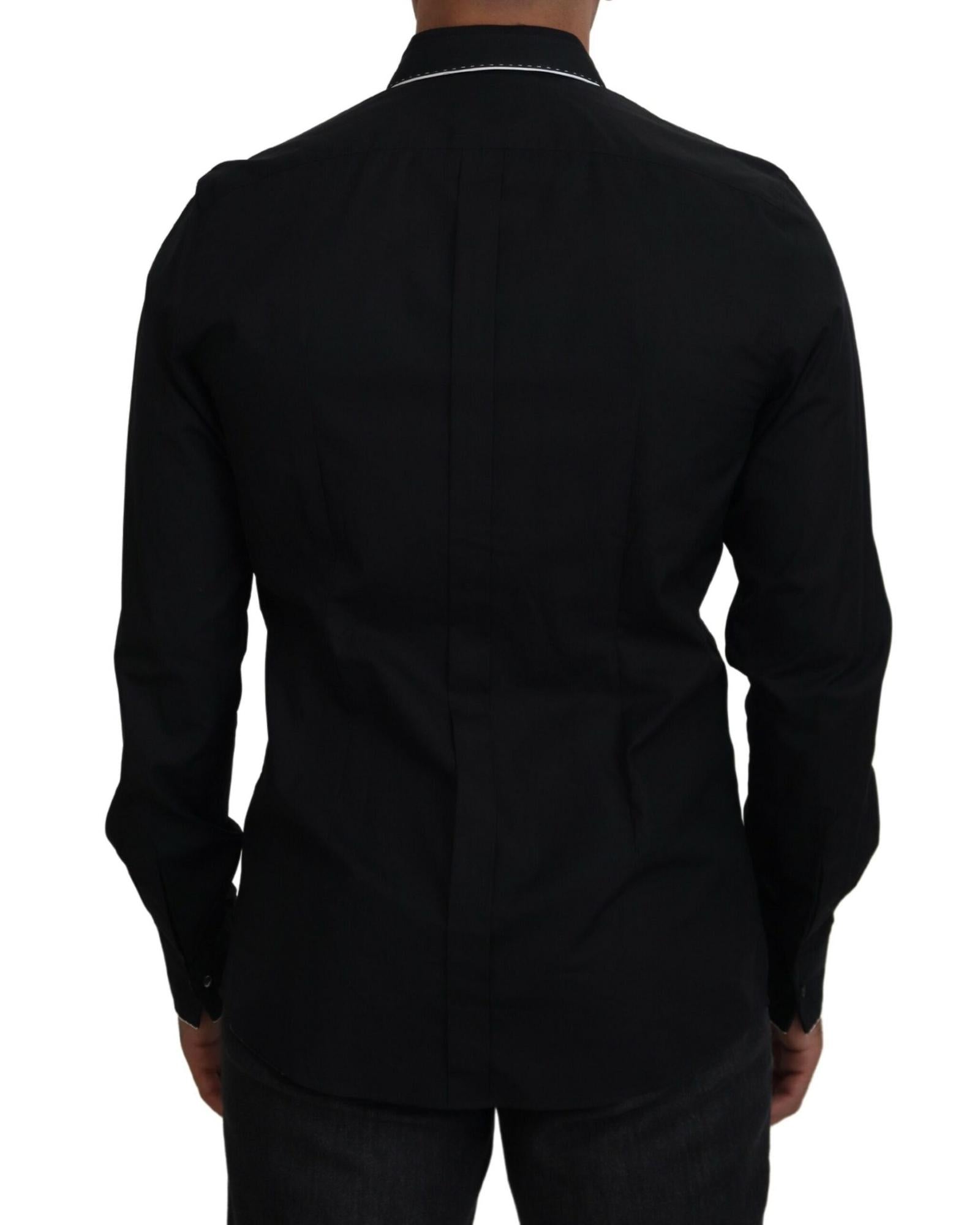 Dolce & Gabbana Classic Fit Long Sleeve Dress Shirt - Black