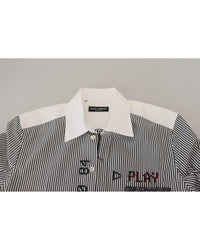 Dolce & Gabbana Play Striped Cotton Shirt - Black