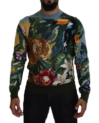 Dolce & Gabbana Tiger Toucan Crewneck Sweater Men Multicolor T-Shirts
