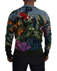 Dolce & Gabbana Tiger Toucan Crewneck Sweater Men Multicolor T-Shirts