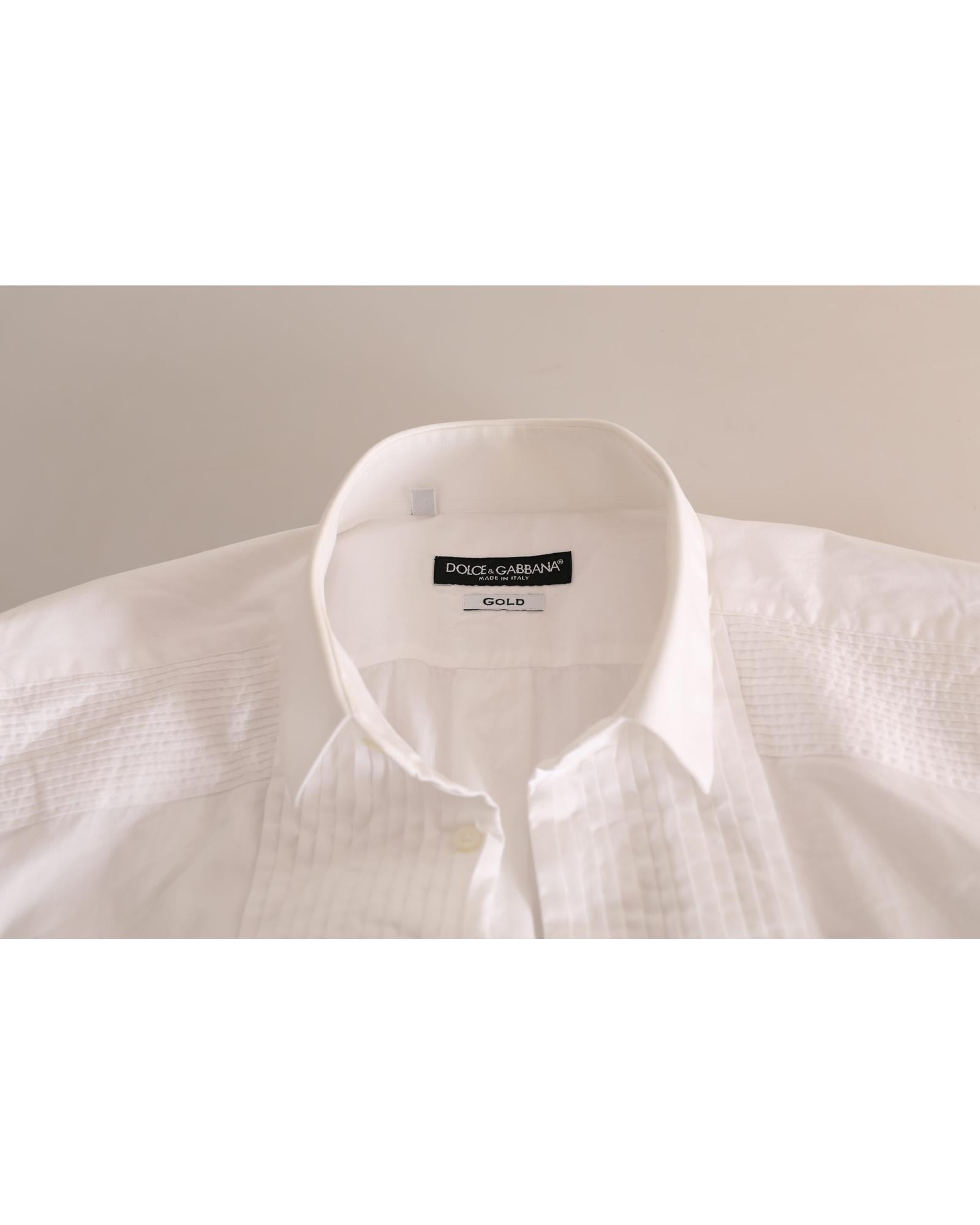 Dolce & Gabbana  Pleated Front Dress Shirt - White