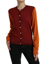 Dolce & Gabbana Women's Color Block Knitwear Cardigan - Red Orange