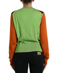 Dolce & Gabbana Women's Color Block Knitwear Cardigan - Red Orange