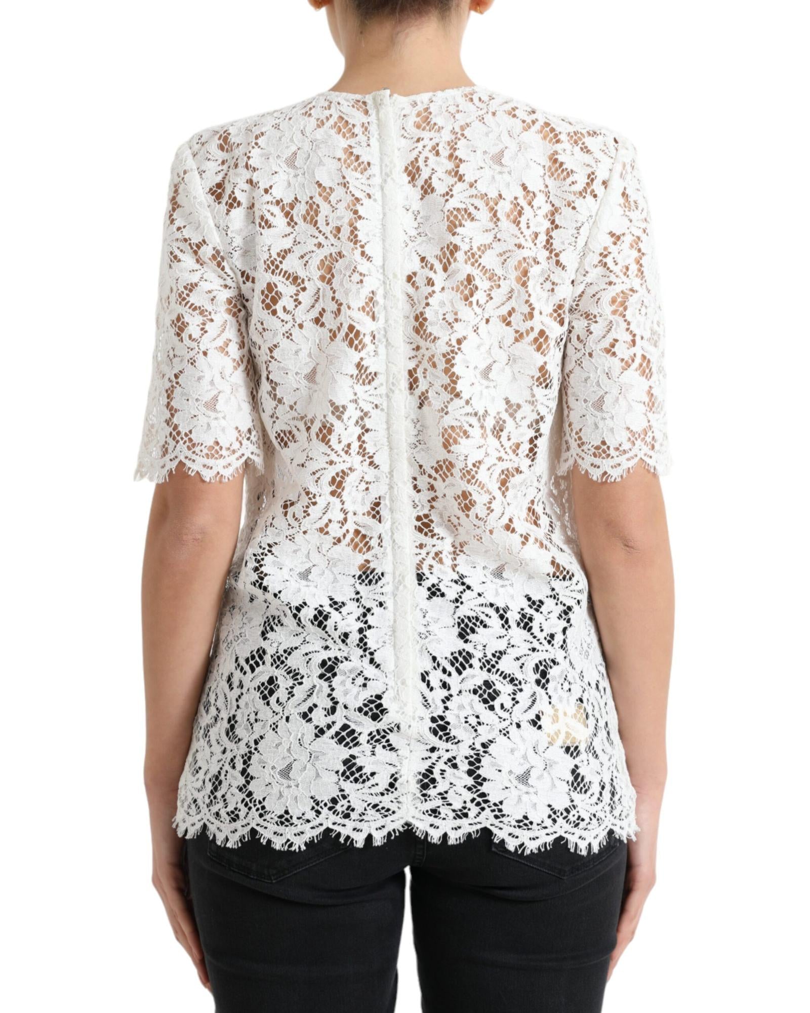 Dolce & Gabbana Women's White Lace Top
