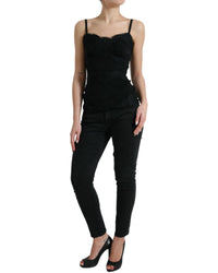 Dolce & Gabbana Black Lace Silk Top