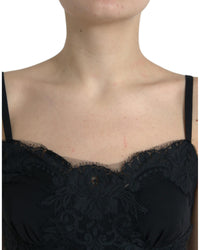 Dolce & Gabbana Black Lace Silk Top