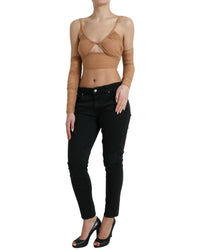 Dolce & Gabbana Women's Mesh Long Sleeve Top - Beige