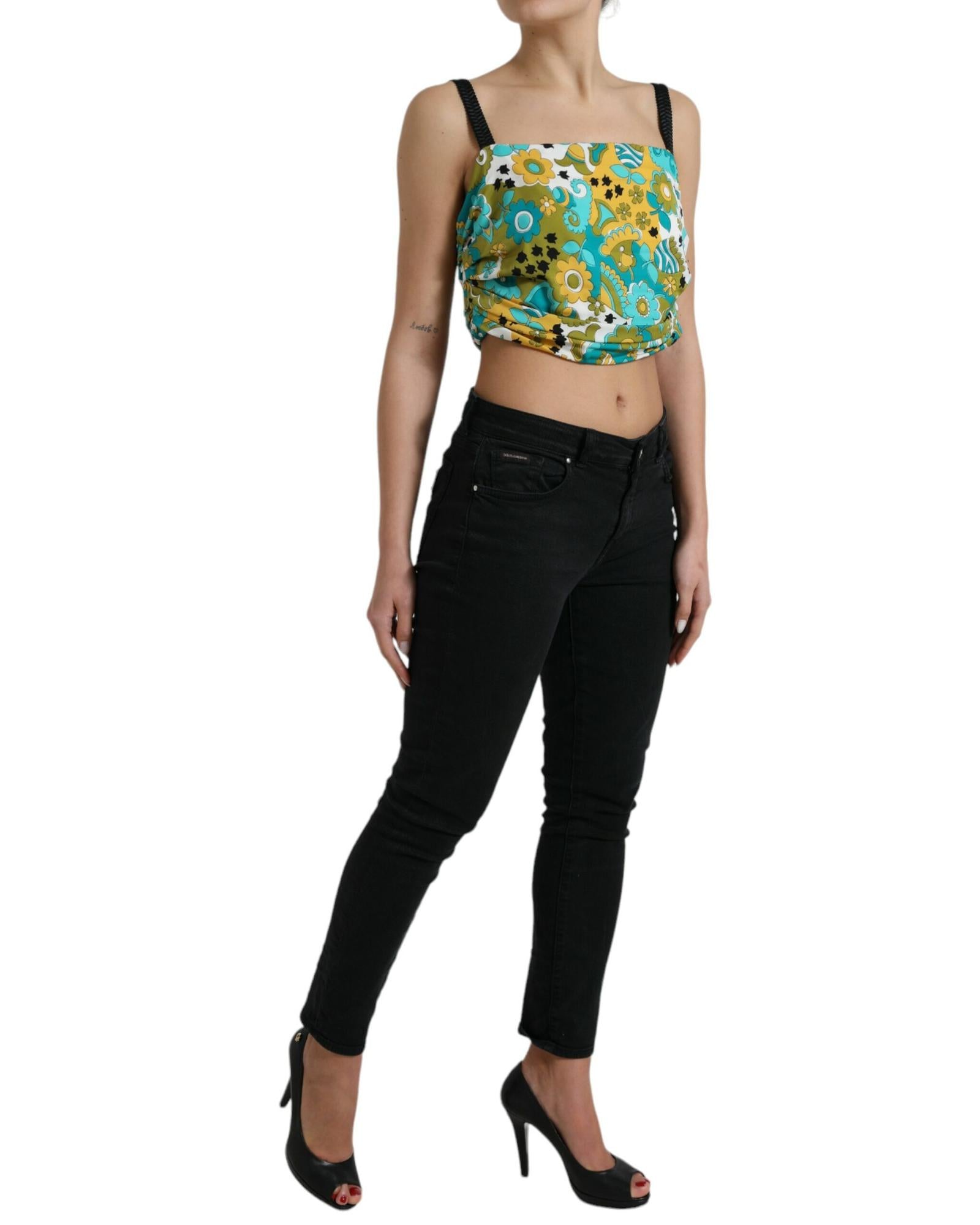 Dolce & Gabbana Floral Print Silk Tank Top - Multicolor