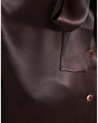 Dolce & Gabbana Silk Bow Tie Blouse - Brown