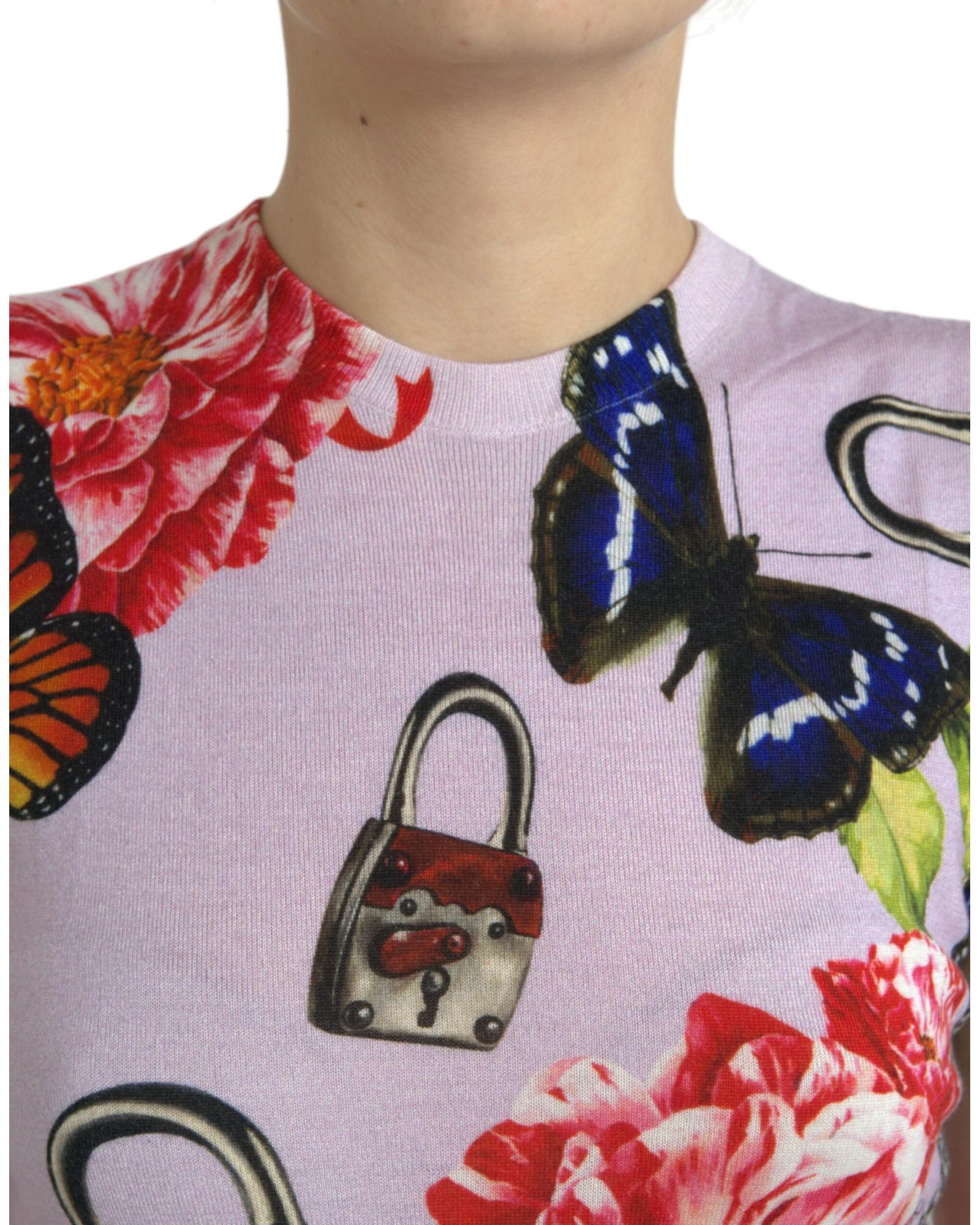 Dolce & Gabbana Butterfly Floral Cashmere Silk Tank Top